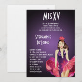 5x7 Glamor Girl Quinceanera Birthday Uitnodiging (Voorkant / Achterkant)