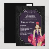 5x7 Glamor Girl Quinceanera Birthday Uitnodiging (Voorkant / Achterkant)