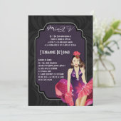 5x7 Glamor Girl Quinceanera Birthday Uitnodiging (Staand voorkant)