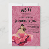 5x7 Glamor Girl Quinceanera Birthday Uitnodiging (Voorkant)