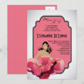 5x7 Glamor Girl Quinceanera Birthday Uitnodiging (Voorkant / Achterkant)