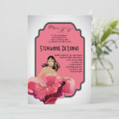 5x7 Glamor Girl Quinceanera Birthday Uitnodiging (Staand voorkant)
