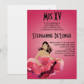 5x7 Glamor Girl Quinceanera Birthday Uitnodiging (Voorkant / Achterkant)