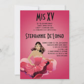 5x7 Glamor Girl Quinceanera Birthday Uitnodiging (Voorkant)