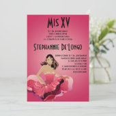 5x7 Glamor Girl Quinceanera Birthday Uitnodiging (Staand voorkant)