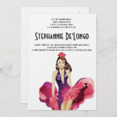 5x7 Glamor Girl Quinceanera Birthday Uitnodiging (Voorkant / Achterkant)