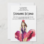 5x7 Glamor Girl Quinceanera Birthday Uitnodiging (Voorkant)