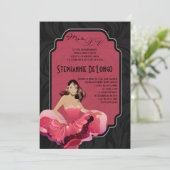 5x7 Glamor Girl Quinceanera Birthday Uitnodiging (Staand voorkant)