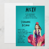 5x7 Glamor Girl Quinceanera Birthday Uitnodiging (Voorkant / Achterkant)