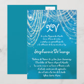 5x7 Glitz Glimmer Quinceanera Birthday Uitnodiging (Voorkant / Achterkant)