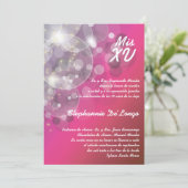 5x7 Glitz Glimmer Quinceanera Birthday Uitnodiging (Staand voorkant)