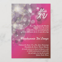 5x7 Glitz Glimmer Quinceanera Birthday Uitnodiging