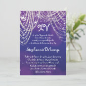 5x7 Glitz Glimmer Quinceanera Birthday Uitnodiging (Staand voorkant)
