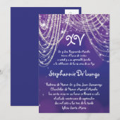 5x7 Glitz Glimmer Quinceanera Birthday Uitnodiging (Voorkant / Achterkant)