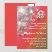 5x7 Glitz Glimmer Quinceanera Verjaardag Uitnodigi Kaart (Voorkant / Achterkant)