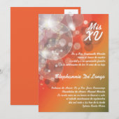 5x7 Glitz Glimmer Quinceanera Verjaardag Uitnodigi Kaart (Voorkant / Achterkant)