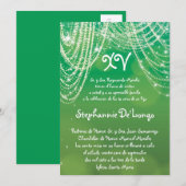 5x7 Glitz Glimmer Quinceanera Verjaardag Uitnodigi Kaart (Voorkant / Achterkant)