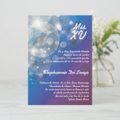 5x7 Glitz Glimmer Quinceanera Verjaardag Uitnodigi Kaart (Staand voorkant)