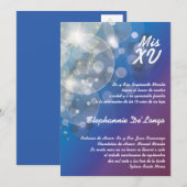 5x7 Glitz Glimmer Quinceanera Verjaardag Uitnodigi Kaart (Voorkant / Achterkant)