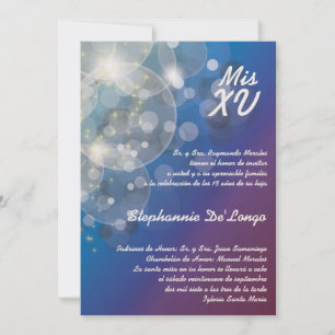 5x7 Glitz Glimmer Quinceanera Verjaardag Uitnodigi Kaart