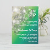 5x7 Glitz Glimmer Quinceanera Verjaardag Uitnodigi Kaart (Staand voorkant)