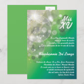 5x7 Glitz Glimmer Quinceanera Verjaardag Uitnodigi Kaart (Voorkant / Achterkant)