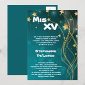 5x7 Glitz Glitter Quinceanera Birthday Uitnodiging (Voorkant / Achterkant)