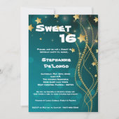 5x7 Glitz Glitter Sweet 16 Verjaardag Uitnodiging (Voorkant)
