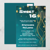 5x7 Glitz Glitter Sweet 16 Verjaardag Uitnodiging (Voorkant / Achterkant)