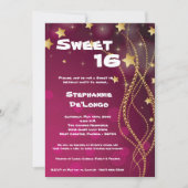 5x7 Glitz Glitter Sweet 16 Verjaardag Uitnodiging (Voorkant)