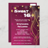 5x7 Glitz Glitter Sweet 16 Verjaardag Uitnodiging (Voorkant / Achterkant)