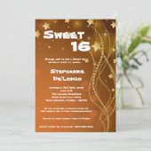 5x7 Glitz Glitter Sweet 16 Verjaardag Uitnodiging (Staand voorkant)