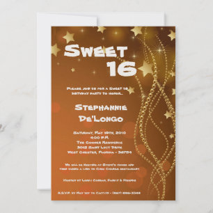 5x7 Glitz Glitter Sweet 16 Verjaardag Uitnodiging
