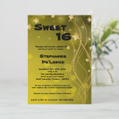 5x7 Glitz Glitter Sweet 16 Verjaardag Uitnodiging (Staand voorkant)