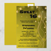 5x7 Glitz Glitter Sweet 16 Verjaardag Uitnodiging (Voorkant / Achterkant)