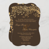 5x7 Gold Foil Autumn Herfst Tree Weddenschap Kaart (Voorkant / Achterkant)