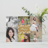 5x7 Gold Glitter Chevron Strip Senior Aankondiging (Staand voorkant)