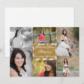 5x7 Gold Glitter Chevron Strip Senior Aankondiging (Voorkant / Achterkant)