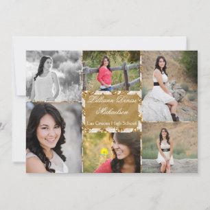 5x7 Gold Glitter Chevron Strip Senior Aankondiging