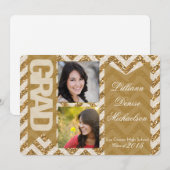 5x7 Gold Glitter Chevron Strip Senior Aankondiging (Voorkant / Achterkant)