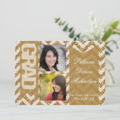 5x7 Gold Glitter Chevron Strip Senior Aankondiging (Staand voorkant)