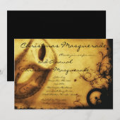 5x7 Gold Masquerade met Kerstmis XMAS-uitnodiging Kaart (Voorkant / Achterkant)