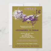 5x7 Gold Masquerade Sweet 16 Verjaardag Uitnodigin Kaart (Voorkant)