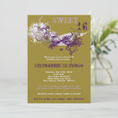 5x7 Gold Masquerade Sweet 16 Verjaardag Uitnodigin Kaart (Staand voorkant)