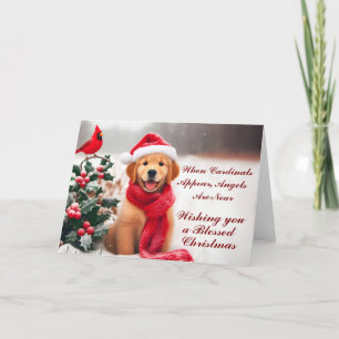 5x7 Golden Retriever Puppy Kerst Kaart