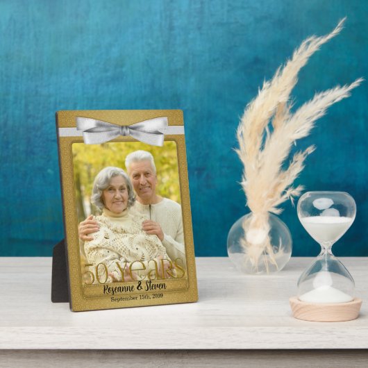 5x7 Gouden Huwelijksjubileum Foto 50 jaar getrouwd Fotoplaat (Zijkant)