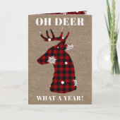 5x7 Grapny Oh Deer Buffalo Pset Burlap Kerstmis Feestdagen Kaart (Voorkant)