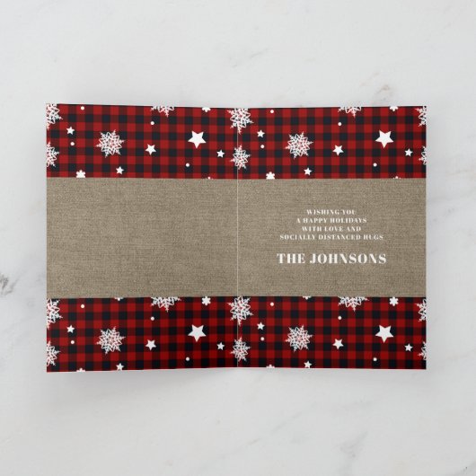 5x7 Grapny Oh Deer Buffalo Pset Burlap Kerstmis Feestdagen Kaart (Binnen)