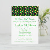 5x7 Green Cheetah 16th Birthday Invitation Kaart (Staand voorkant)