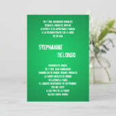 5x7 Green DJ Spin Platenspeler Quinceanera Uitnodi Kaart (Staand voorkant)